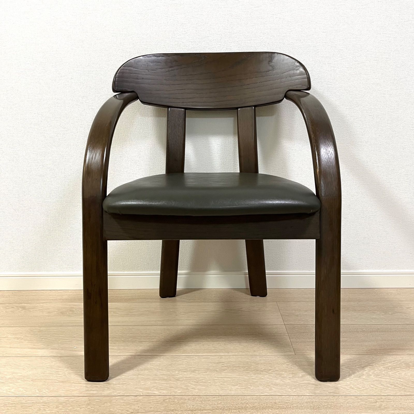 た83 国産家具 浜本工芸 曲木ダイニングチェア アームチェア レトロモダン 無垢材 純喫茶 カフェチェア