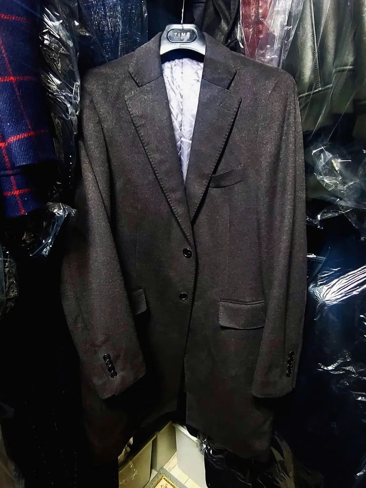 Maestro イタリア Colombo カシミア ダークグレー コート 105