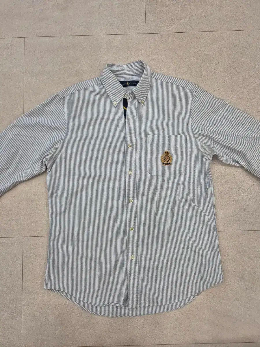 ポロラルフローレン クレスト ロゴ ストライプ オックスフォード シャツ M
