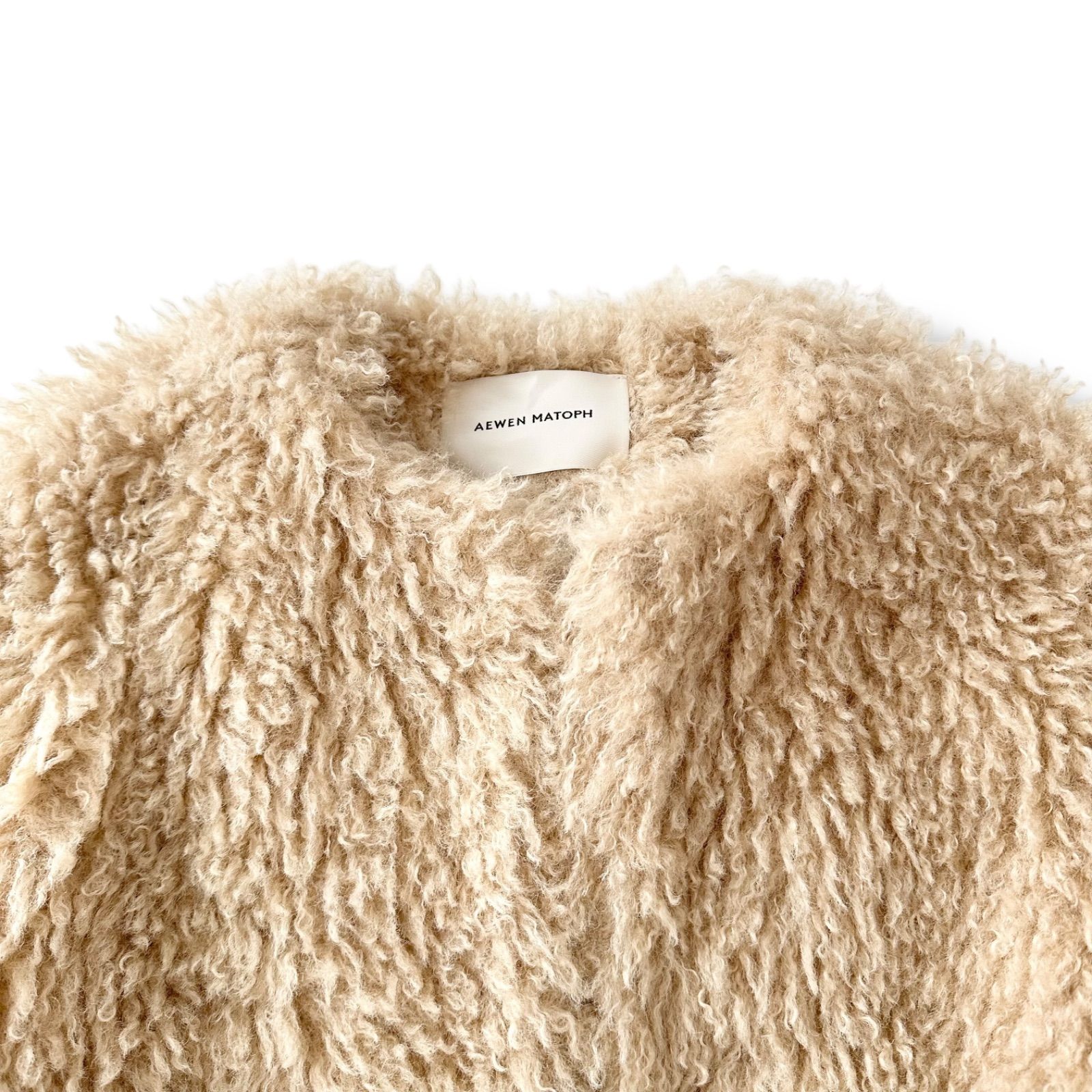 美品】イウエンマトフ モンスターボア フェイクファー コート ベージュ