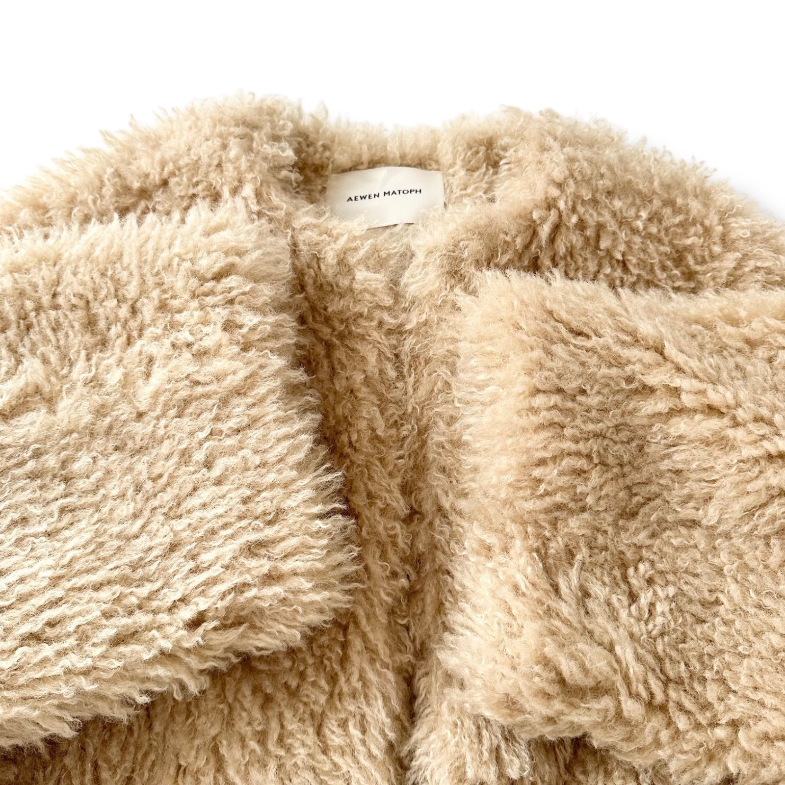 美品】イウエンマトフ モンスターボア フェイクファー コート ベージュ