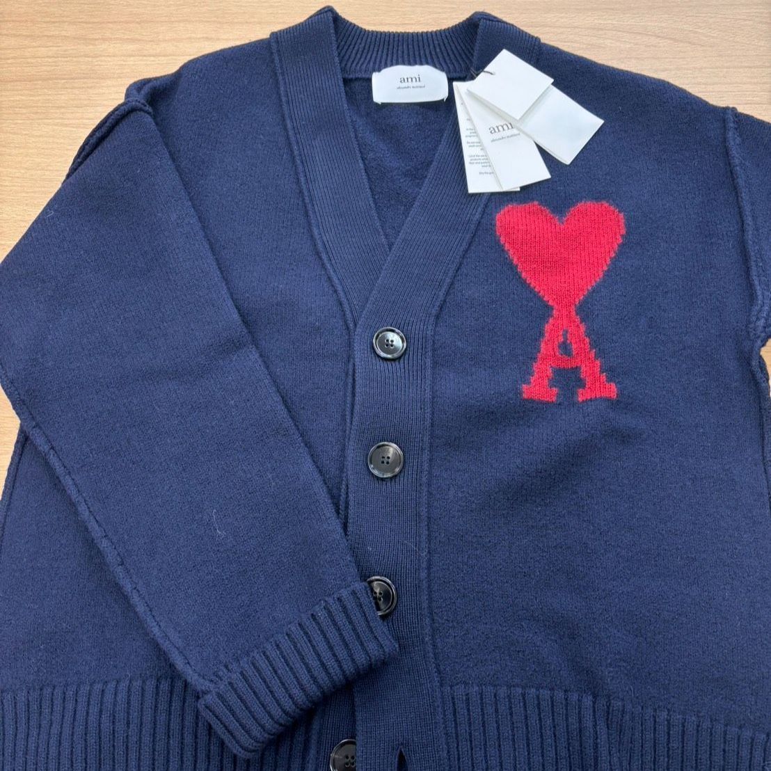 M AMI PARIS ニットカーディガン ネイビー UKC006018