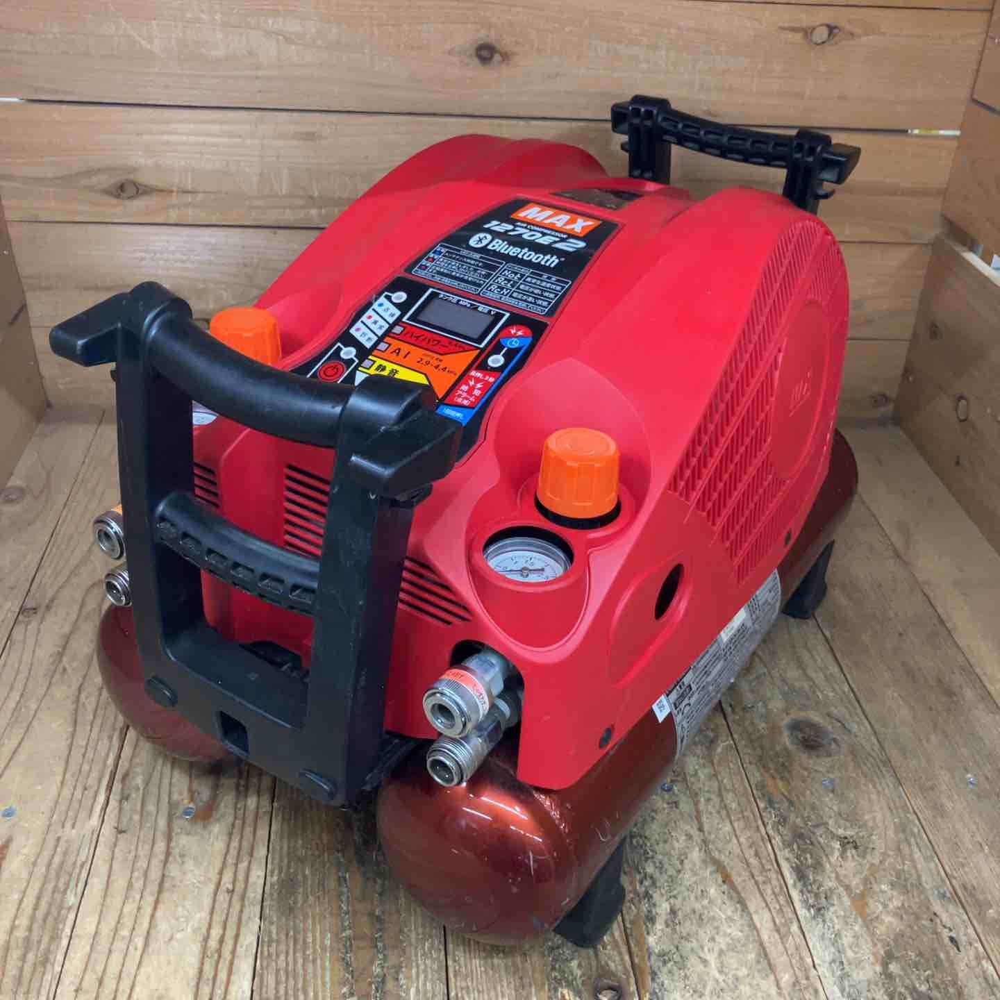 動作良好 マックス MAX 高圧 エアコンプレッサー AK-HH1270E2_レッド 所沢店