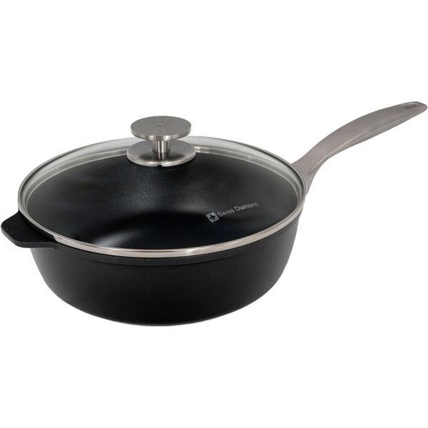 Swiss Diamond スイスダイヤモンド 24cmノンスティック ソテーパン 3リットル浅型片手鍋 Outlet