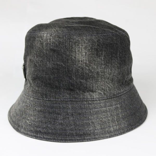 PRADA プラダ ブラックデニム バケットハット 帽子 メンズ size XL 黒 100882