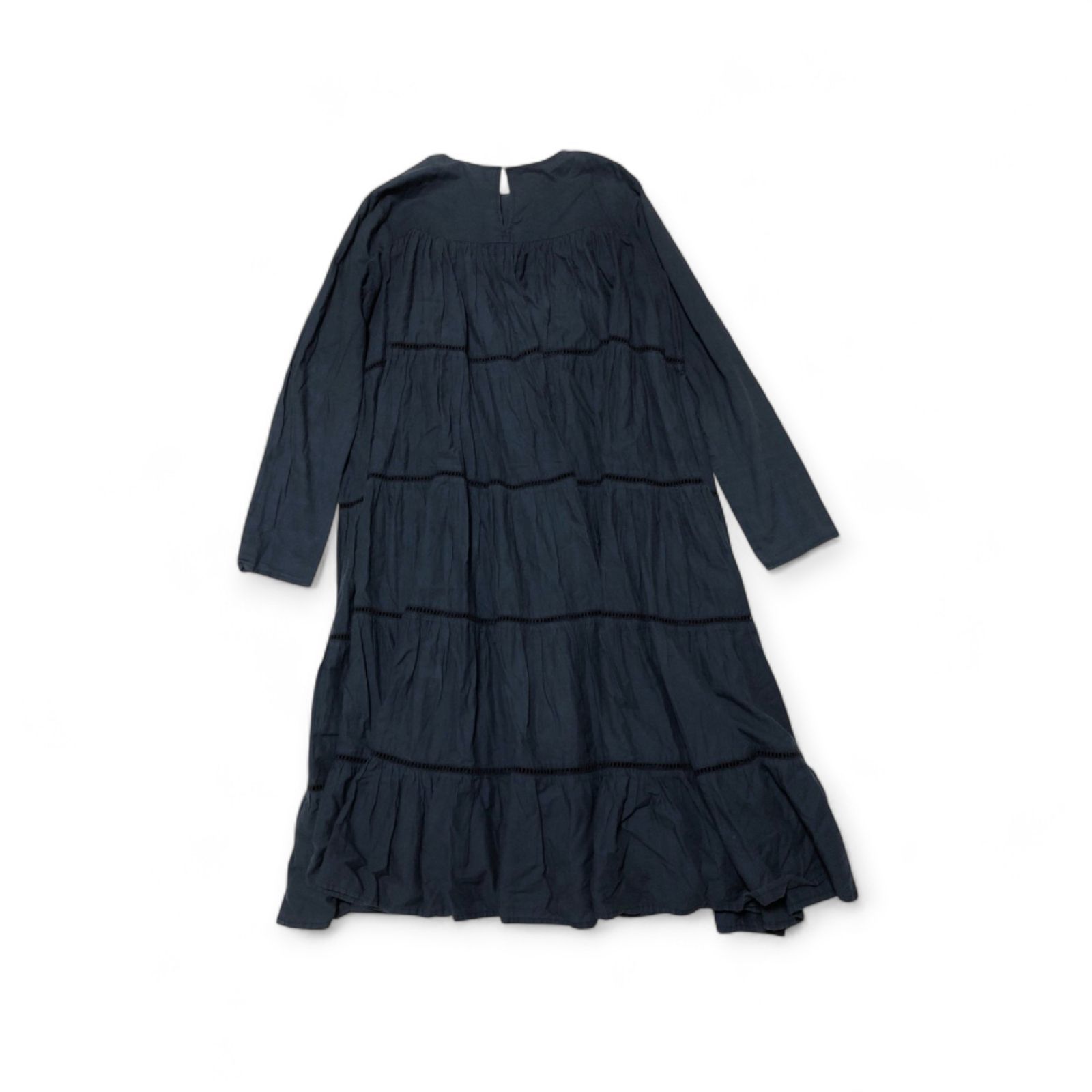 Merlette マーレット ジャーナル 別注 ティアードワンピース レース調 ネイビー コットン サイズS フ