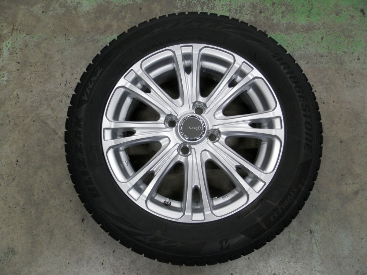 フィット LAYCEA 15インチ 社外アルミホイール付スタッドレスタイヤ 4本SET 185 60 R 15 製 5 J 50 4 H 100 ホンダ ナット用