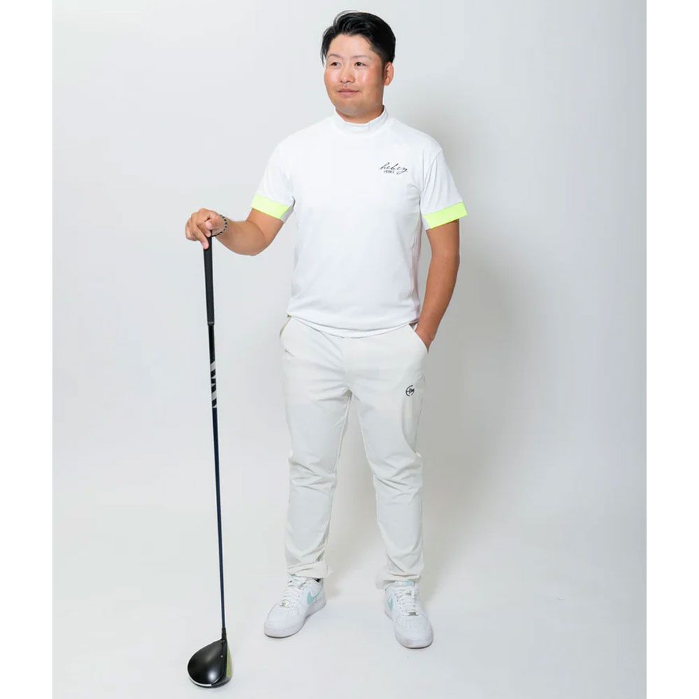 バックカットプリントメッシュモック モックネック