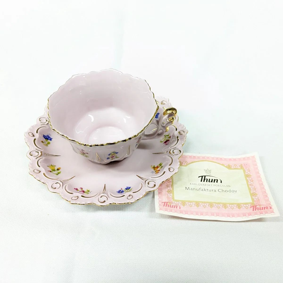 4客セット H-C Chodov ホドフ ショドフ ピンクポーセリン カップ-ソーサー コーヒー ティー