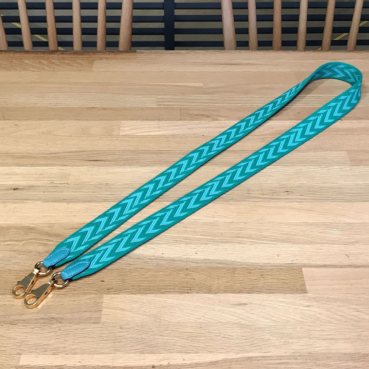 超 エルメス バンドリエール サングル ジグザグ ブルーデュノール ショルダーストラップ ヴェールヴェロネーズ D刻印 14589