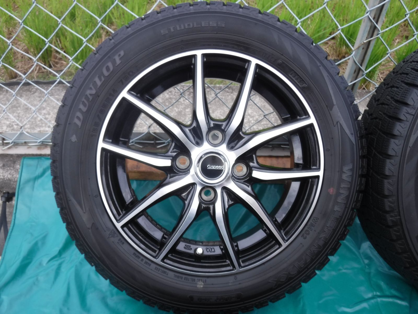 軽自動車 ダンロップ WINTER MAXX WM 02 スタッドレスタイヤ タイヤホイールセット ４本 14インチ 165 65 R 14