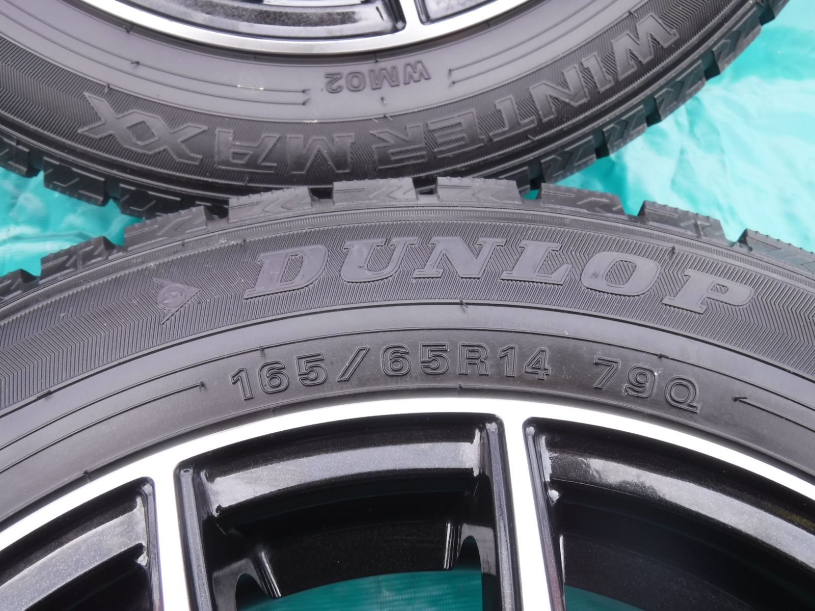  軽自動車 ダンロップ WINTER MAXX WM 02 スタッドレスタイヤ タイヤホイールセット ４本 14インチ 165 65 R 14 14インチ タイヤ ホイールセット