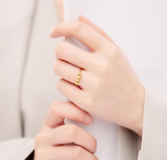 指輪 リング リボン K24 純金 24金 イエロー 刻印有り シンプル 11号 12号