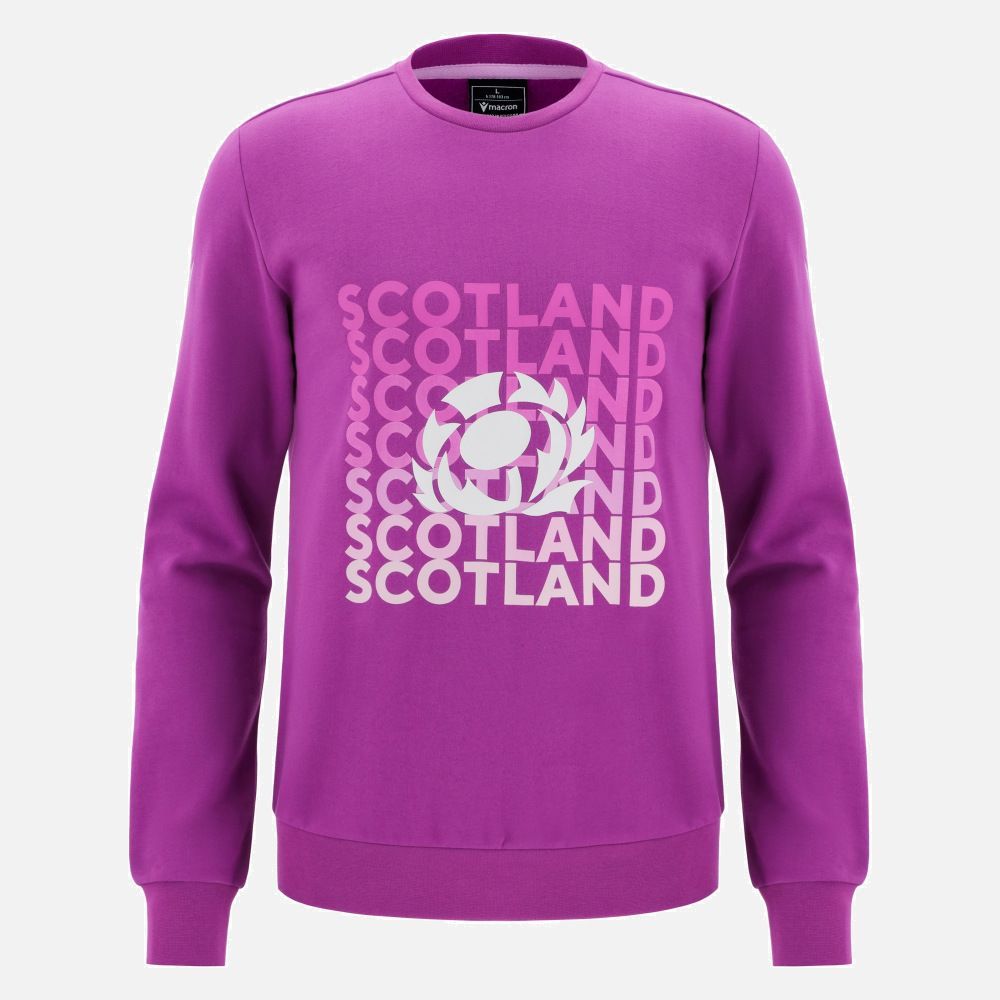 マクロン ラグビー スコットランド代表 2025 2026 レジャー スウェットシャツ 紫 パープル 公式モデル 日本未発売