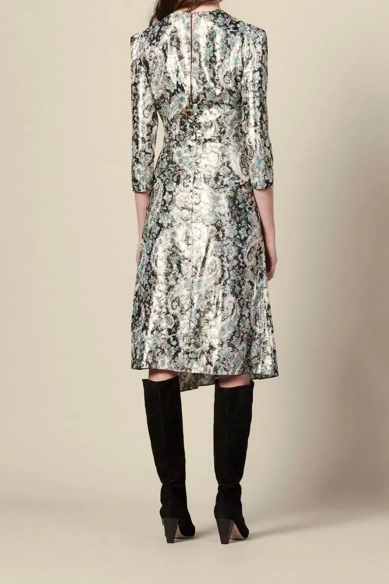 SANDRO サンドロ メタリック ジャカード ONE PIECE 34サイズ