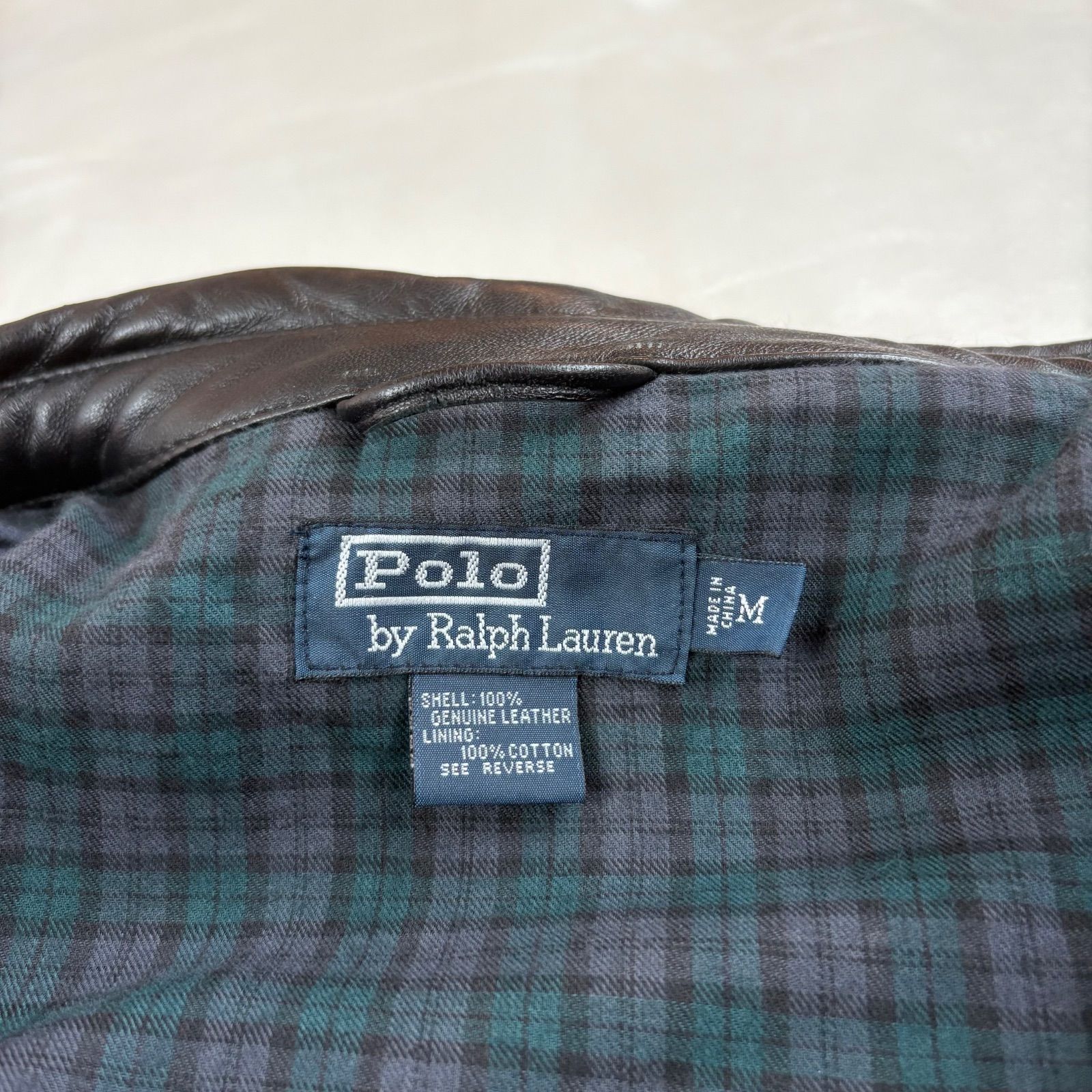 美品 Polo by Ralph Lauren ポロ ポニー刺繍 ラムレザー レザー