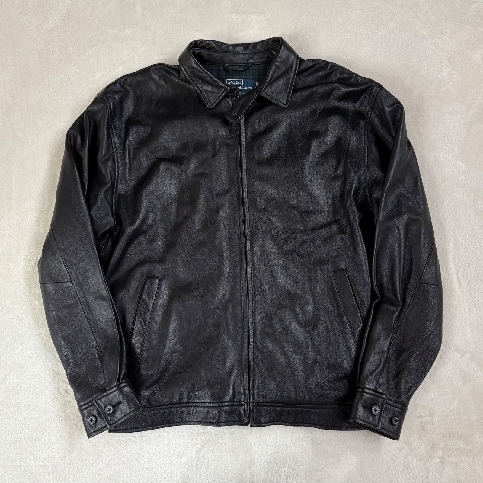 美品 Polo by Ralph Lauren ポロ ポニー刺繍 ラムレザー レザー