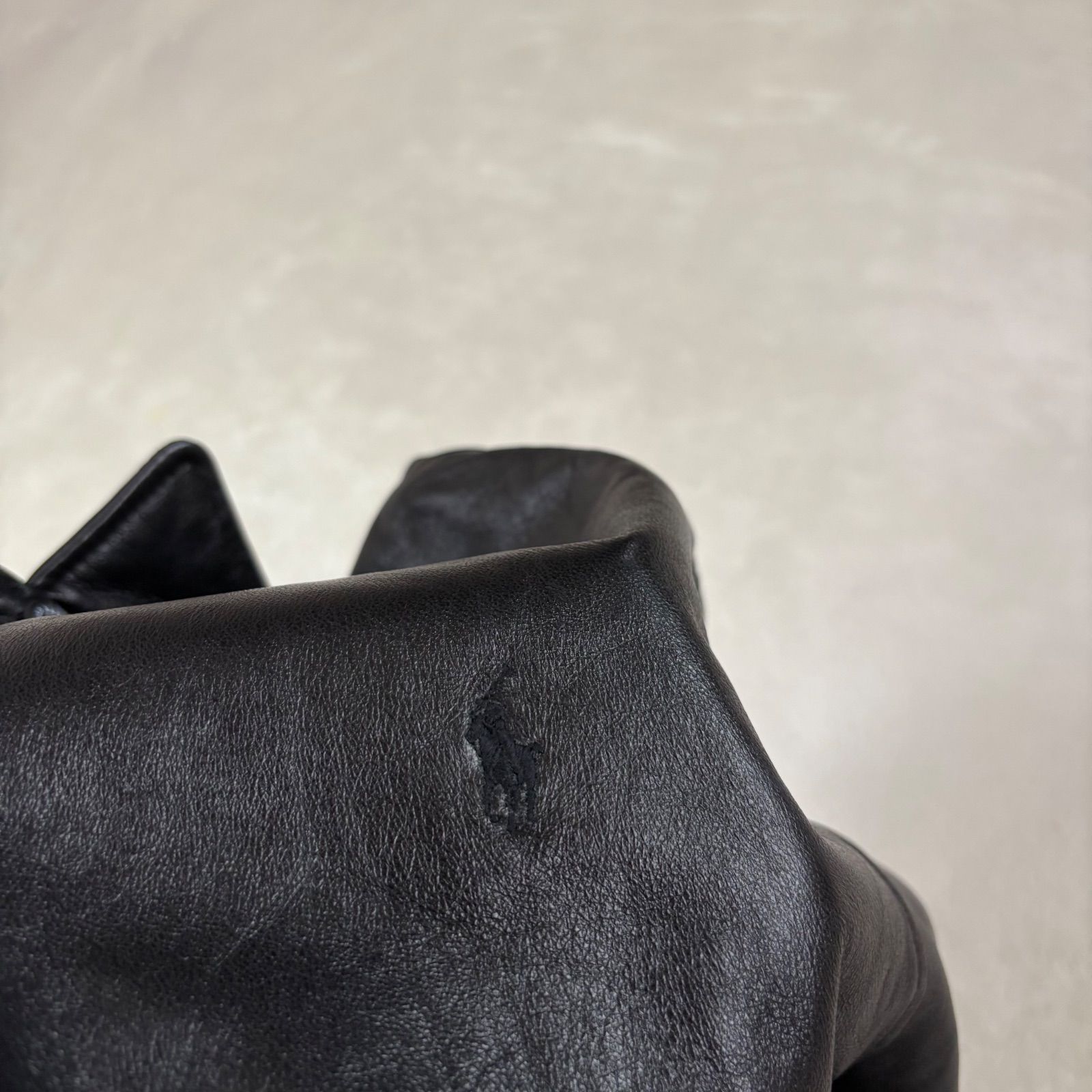 美品 Polo by Ralph Lauren ポロ ポニー刺繍 ラムレザー レザー