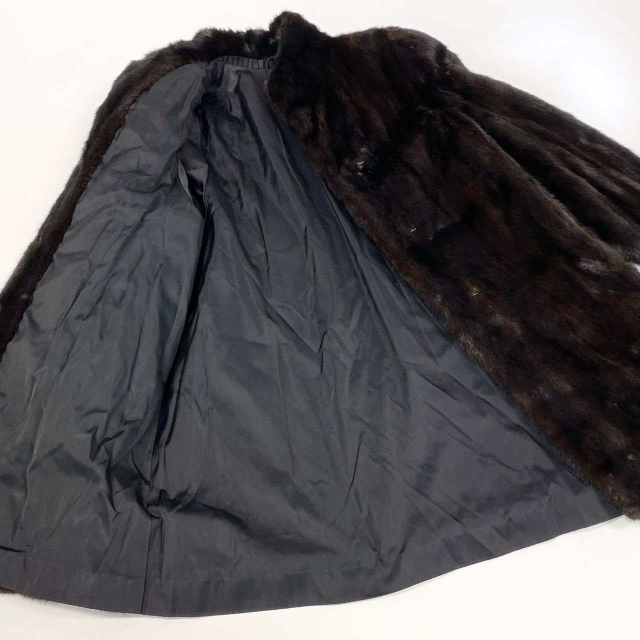 【美品】ミンク リアルファー ロングコート ダークブラウン 来シーズン用に◎ 9k2《美品》 マホガニーミンク リアルファー ロングコート ダーク