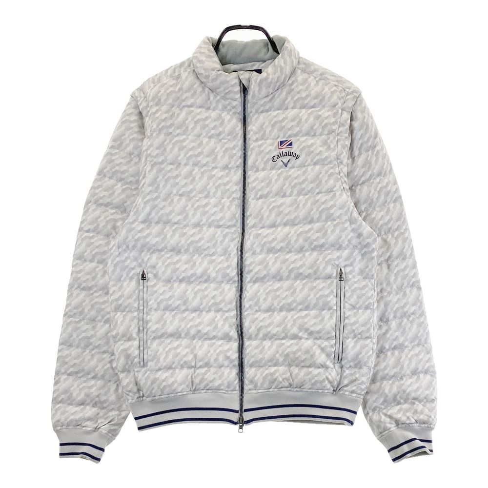 サイズ L CALLAWAY キャロウェイ 2WAY ダウンジャケット 総柄 ホワイト系 240101465254 ゴルフウェア メンズ ストスト