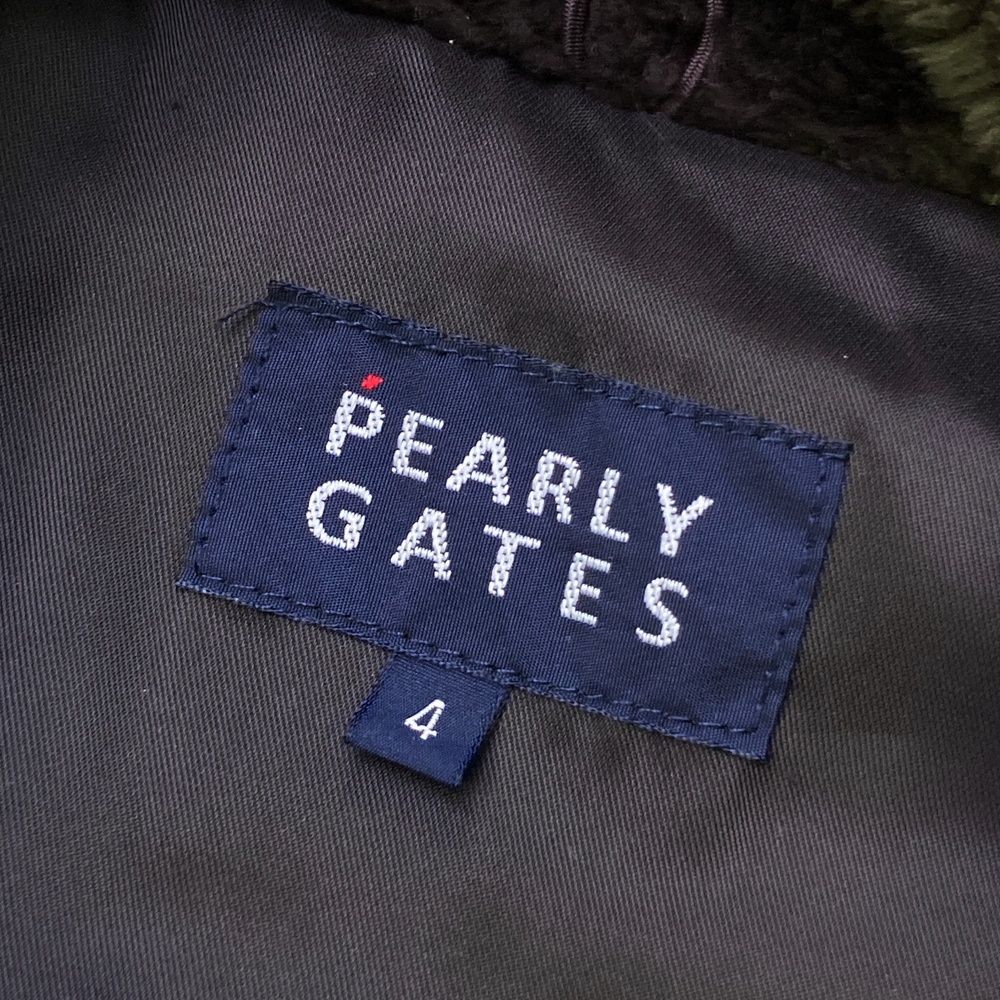 サイズ：4 PEARLY GATES パーリーゲイツ ボア ジップベスト カモフラ