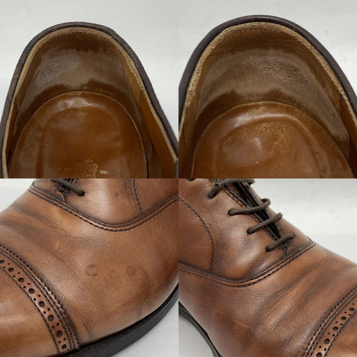 パンチドキャップトゥ レザーシューズ