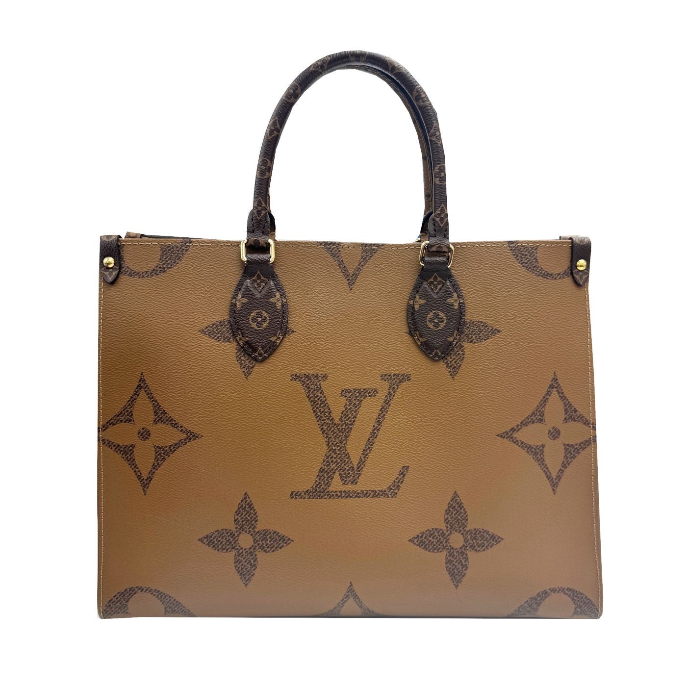 LOUIS VUITTON ルイヴィトン オンザゴーMM M45321 モノグラム ジャイアントリバース トートバッグ ハンドバッグ RFID モノグラムキャンバス ブラウン系 ユニセックス カジュアル デイリー 2way ブランドギャラリー心斎橋店