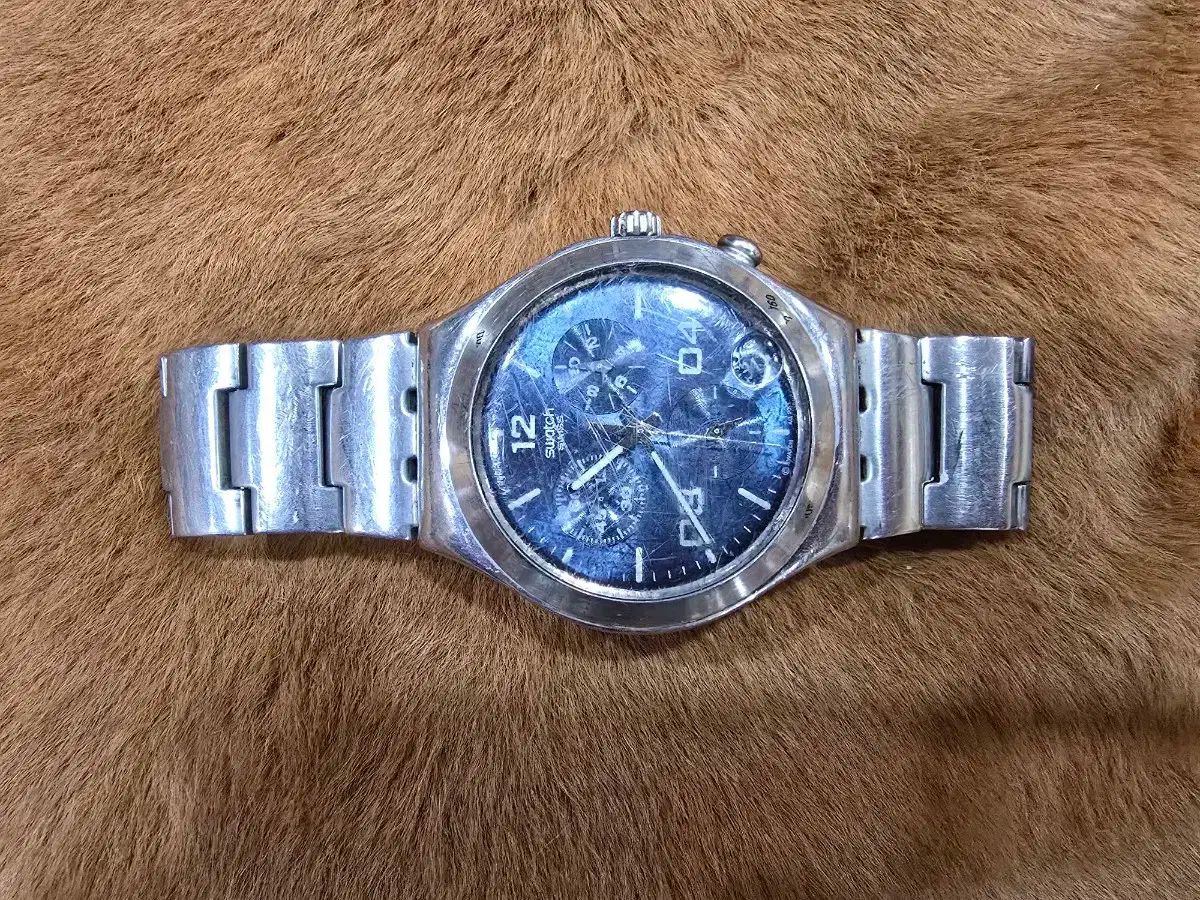  ヴィンテージ時計 Swatch スウォッチ メンズ オーバーホール レザーベルト 時計