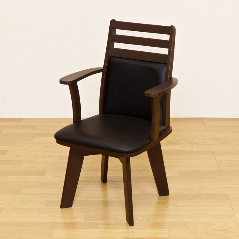 2脚セット レザー調 回転式 ダイニングチェア 背もたれ 肘掛け ダイニング チェア 椅子 食卓 こたつ MARWIL-DEMENAGEMENTS_CH