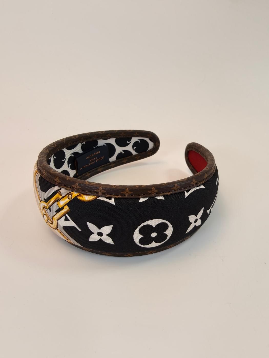 Louis Vuitton ルイ ヴィトン ヘアバンド ビーマインド フル シルク カチューシャ ヘアバンド ヘア 白×黒 管理番号 10459 DECORATOM_COM_BR