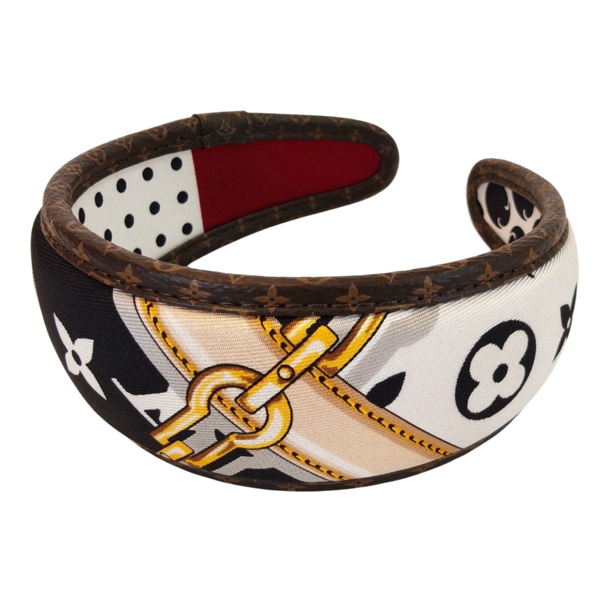 Louis Vuitton ルイ ヴィトン ヘアバンド ビーマインド フル シルク カチューシャ ヘアバンド ヘア 白×黒 管理番号 10459