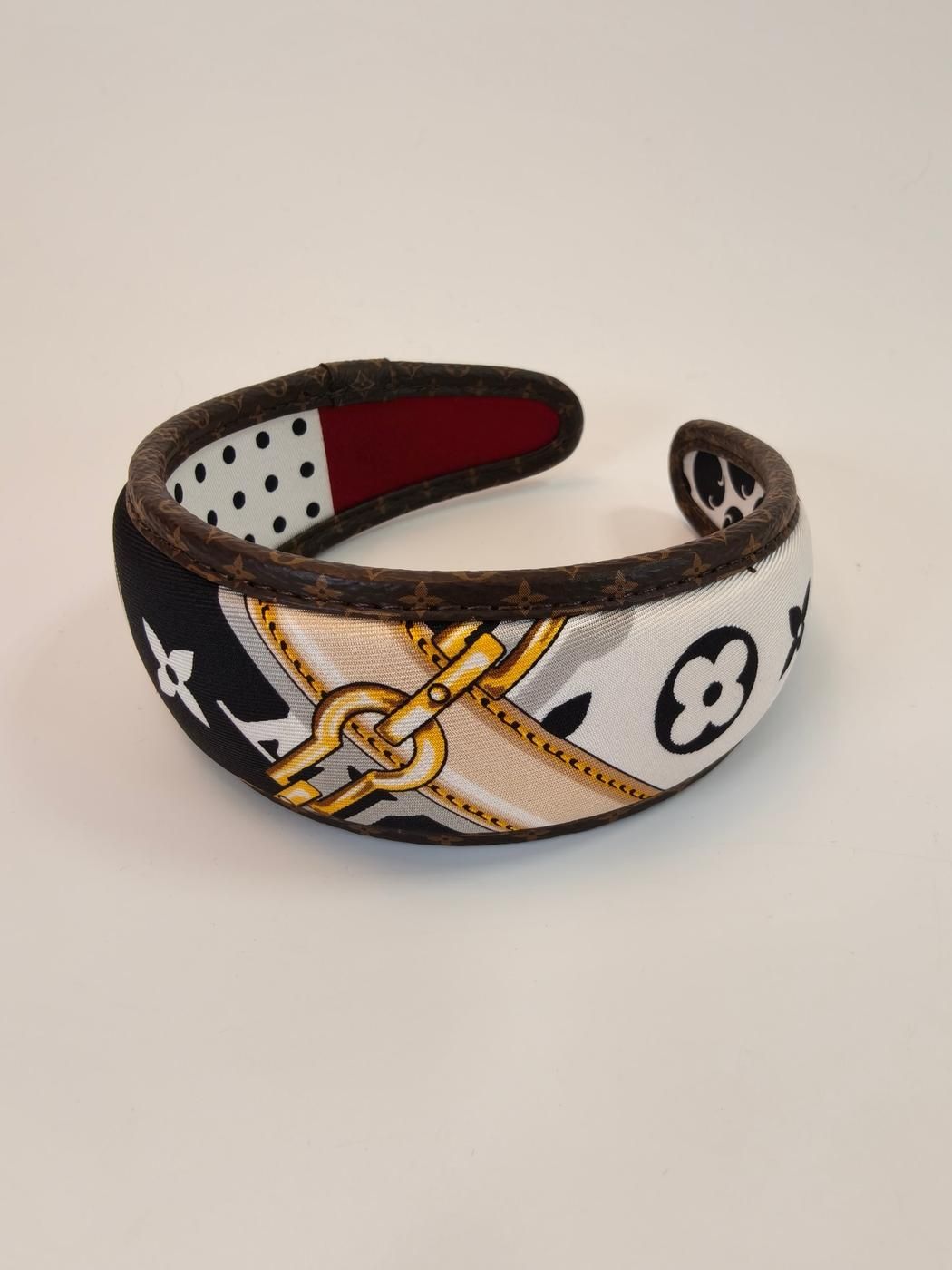 Louis Vuitton ルイ ヴィトン ヘアバンド ビーマインド フル シルク カチューシャ ヘアバンド ヘア 白×黒 管理番号 10459