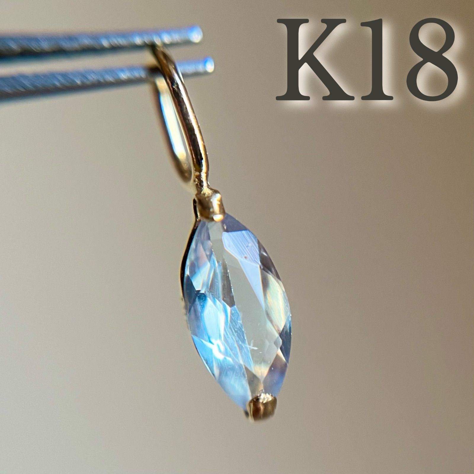 K18 天然石アレキサンドライトMQ ペンダントトップ チャーム ストーン 18金 2