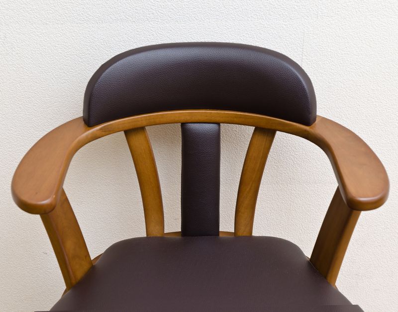 2脚セット キャスター付 レザー調 ダイニングチェア チェア 椅子 ダイニング 背もたれ 肘掛け こたつ MARWIL-DEMENAGEMENTS_CH