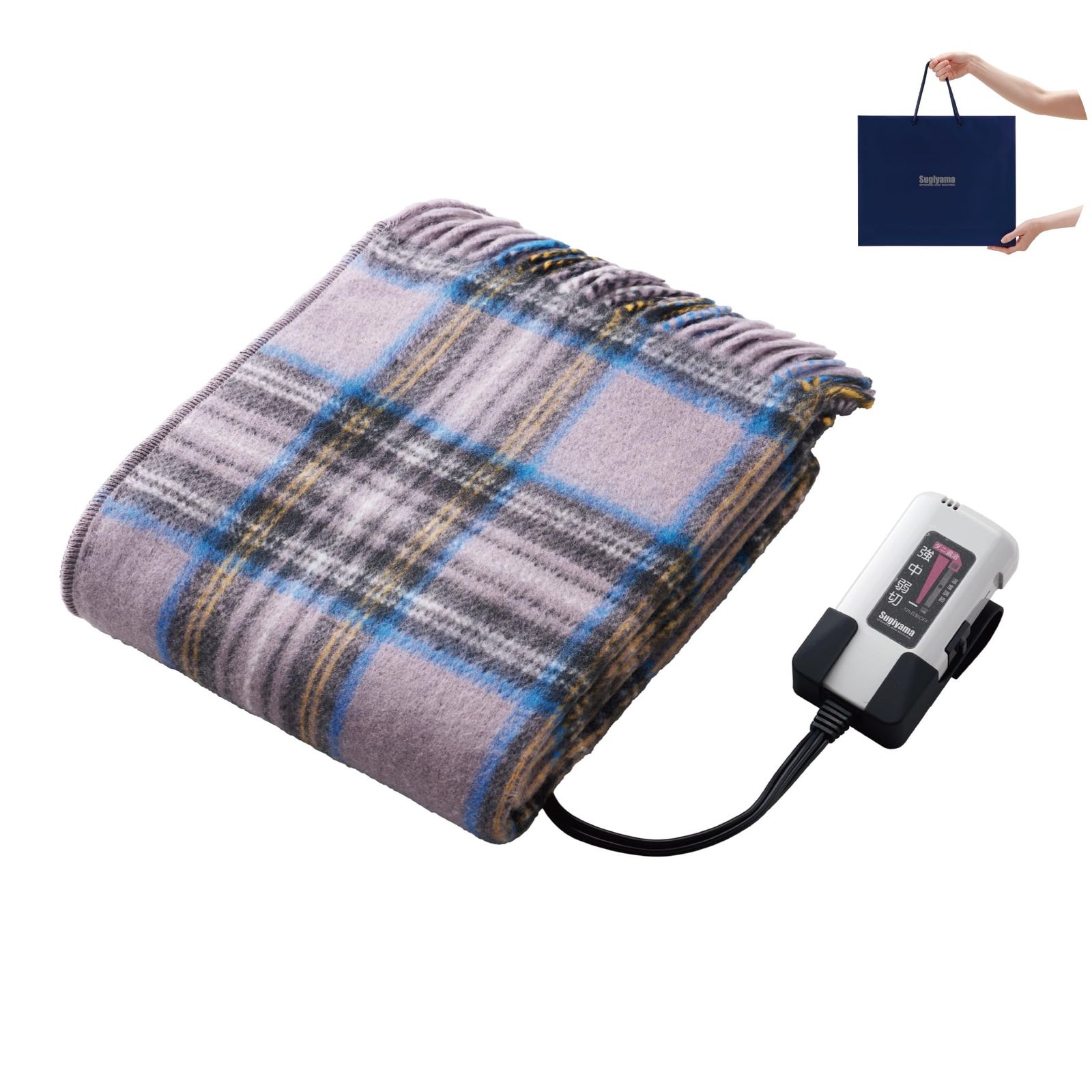 Sugiyama 電気ひざ掛け クリスマスやお誕生日のプレゼントに最適 ショッピングバックに入れてお届けします 洗える 切り忘れ防止タイマー付き 82×140㎝ SSW22H22 RG ローズグレイ