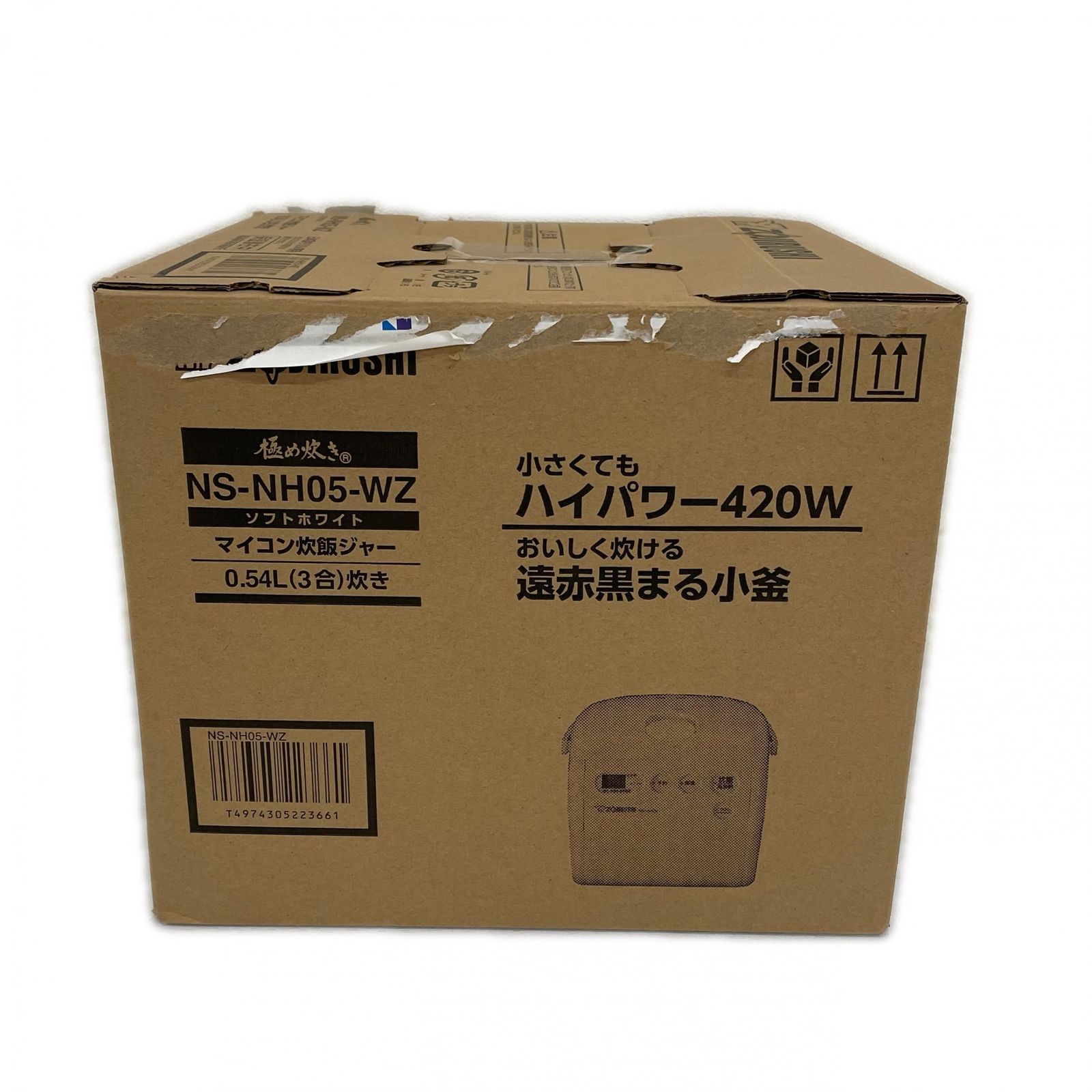 象印 め炊き マイコン炊飯ジャー 0.54 L 3合 炊き NS-NH 05-WZ キッチン家電 ソフトホワイト