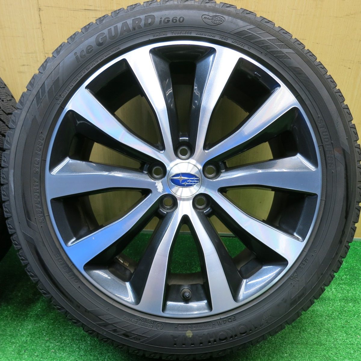 バリ溝 キレイ 8 5分 スバル エクシーガ クロスオーバー7 215 50 R 17 スタッドレス ヨコハマ アイスガード iG 60 17インチ PCD 100 5 H ス