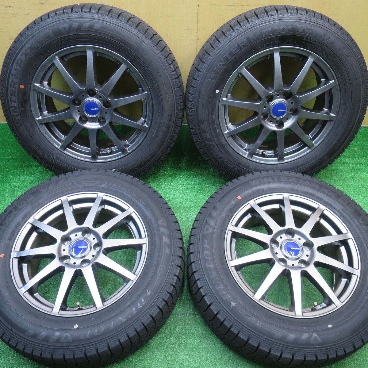 バリ溝 21年 キレイ 9 5分 スタッドレス 205 65 R 16 ダンロップ ウインターマックス 03 WINNERS ウィナーズ 16インチ PCD 114 3 5 H ス
