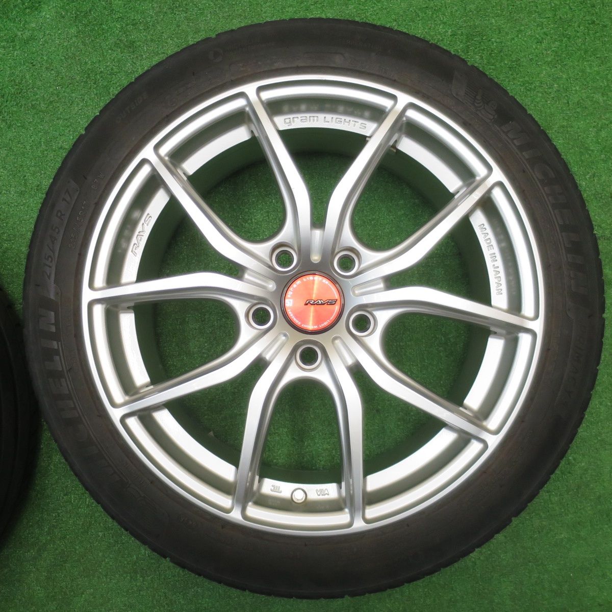 バリ溝 23年 キレイ 9分 RAYS 57 gram LIGHTS GL FXX 215 45 R 17 ミシュラン プライマシー4 レイズ グラムライツ 17インチ PCD 114 3 5 H ノ