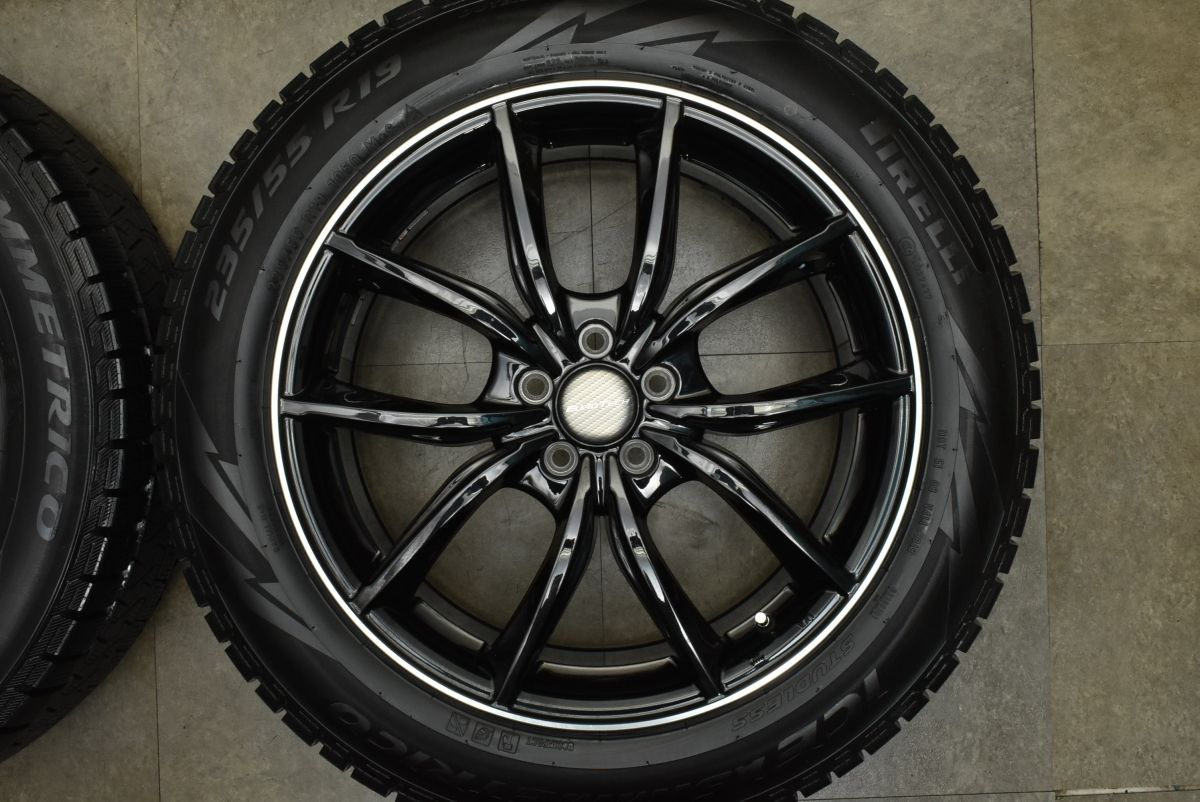  ユーロテック 19 in 8 J 50 PCD 108 ピレリ アイスアシンメトリコ 235 55 R ボルボ XC 60 90 スタッドレス 交換用 19インチ タイヤ ホイールセット