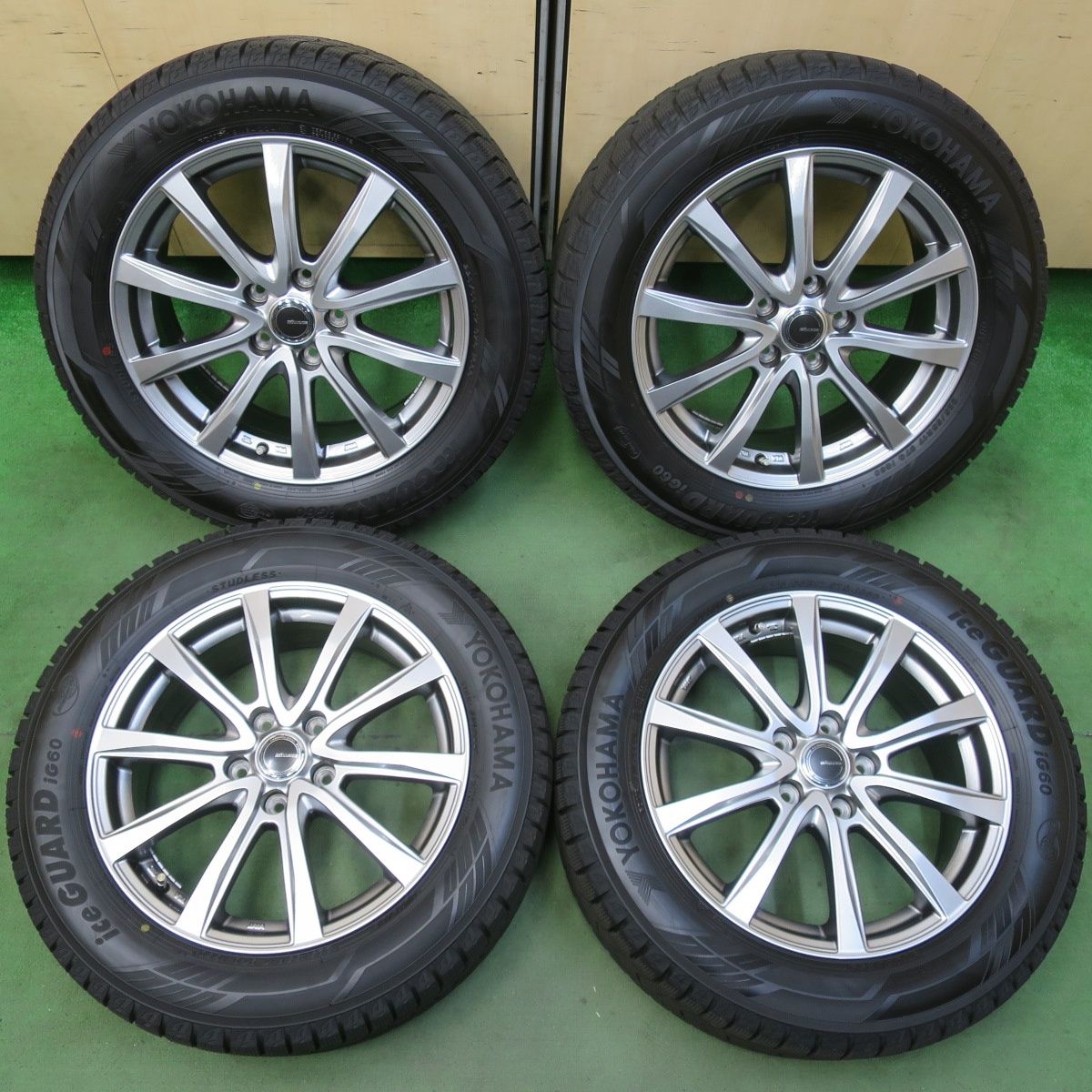 バリ溝 24年 キレイ ほぼ10分 スタッドレス 225 55 R 17 ヨコハマ アイスガード iG 60 MiLLOUS ミルアス 17インチ PCD 114 3 5 H 5102704イス