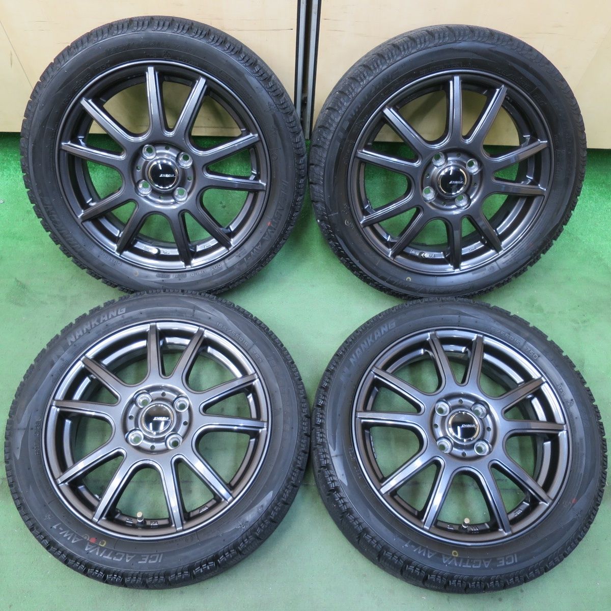 バリ溝！23年！キレイ！9分☆スタッドレス 165/55R15 ナンカン アイス 