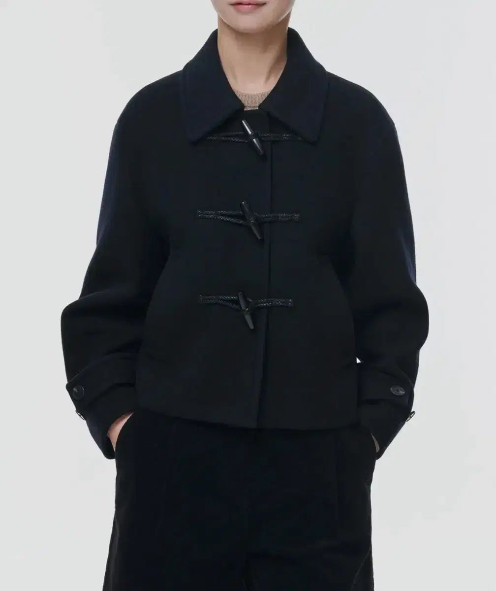 MUSINSA STANDARD ムシンサ ウィメンズ ウール ブレンド ダッフル ショート コート ネイビー S