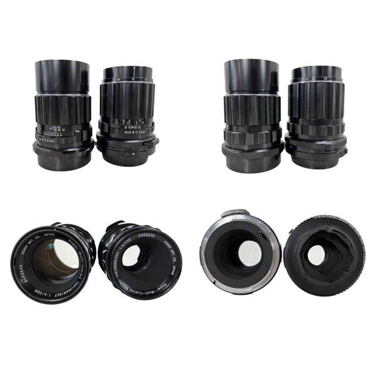  Pentax 後期 木製グリップ付 TAKUMAR 6 X 7 200 mm F 4 135 レンズセット 中判フィルム カメラ 大判 中判カメラ(フィルム) フィルムカメラ