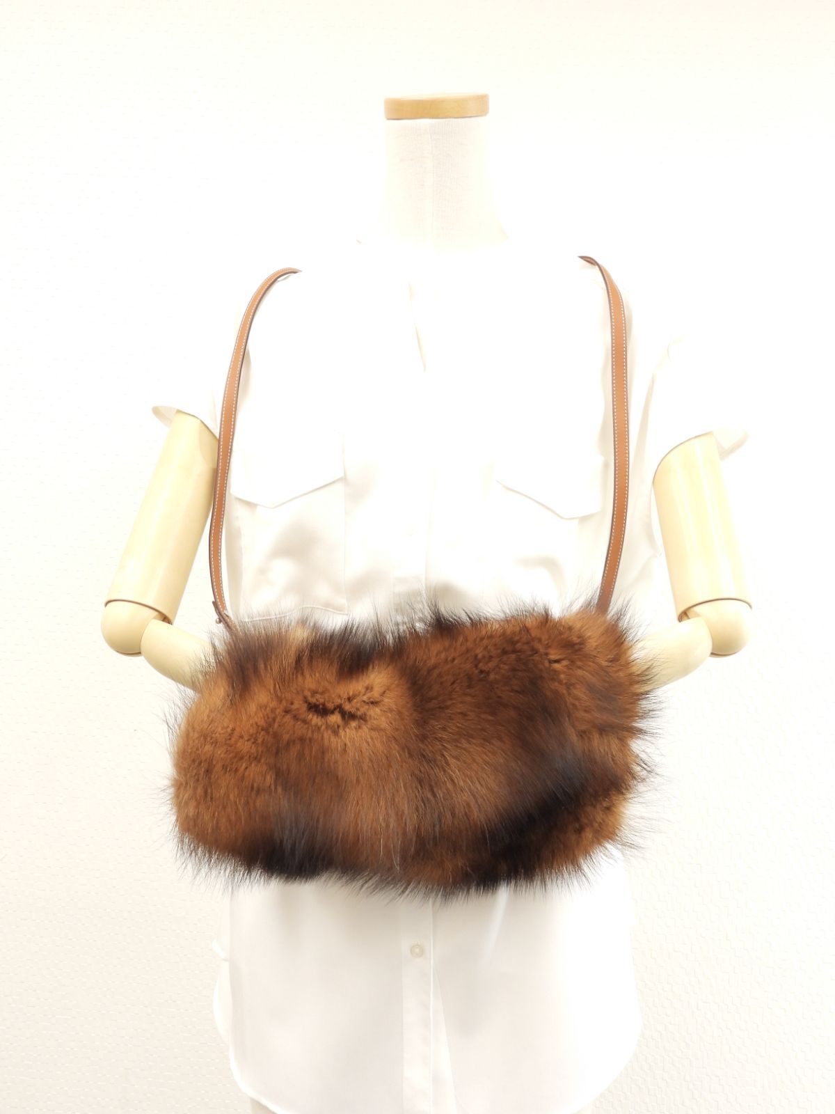 エルメス ハンドマフポシェット フィッシャーファー 茶 ハンドウォーマー セリエ 1