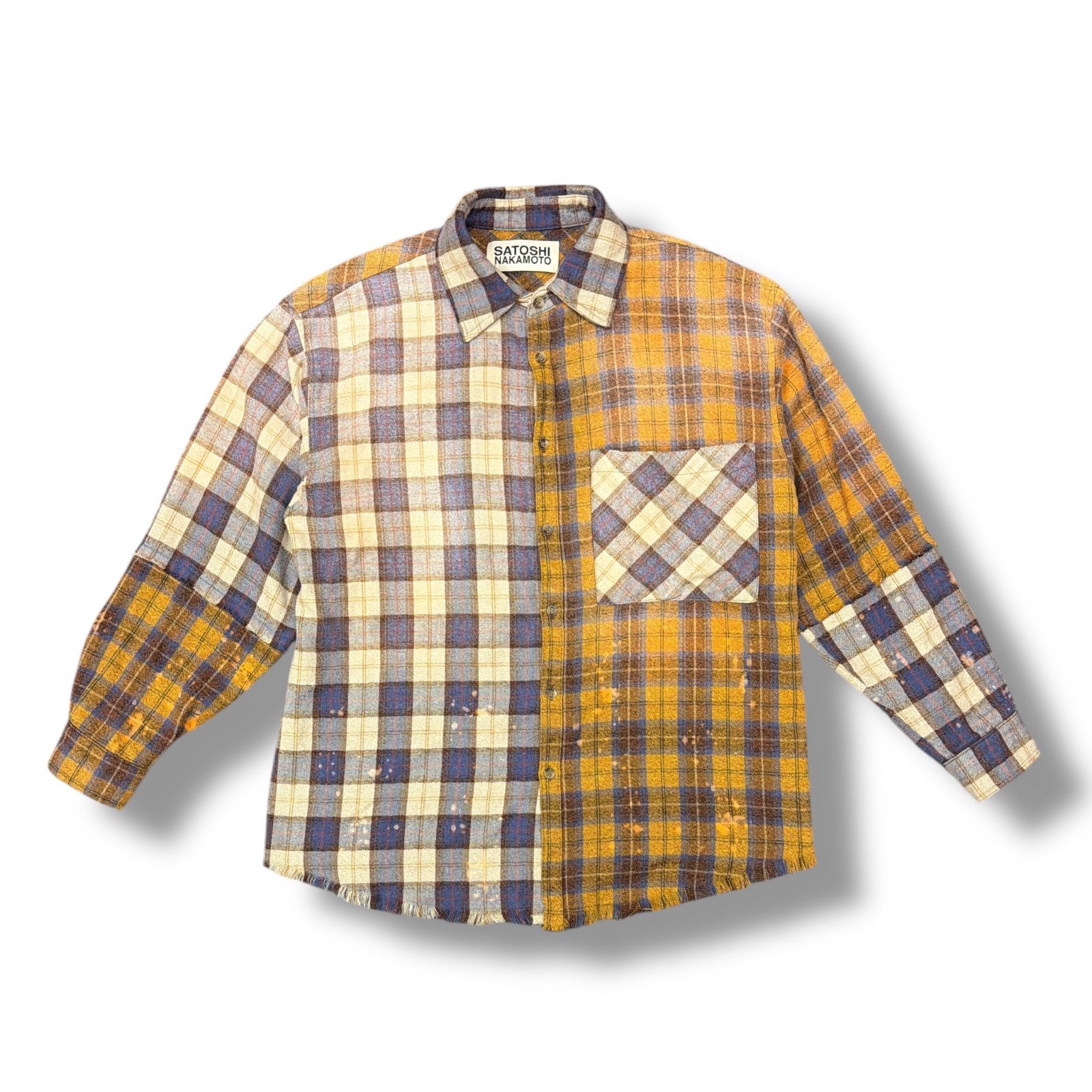 参考上代106700円 SATOSHI NAKAMOTO 24SS PATCHWORK LOGO FLANNEL 