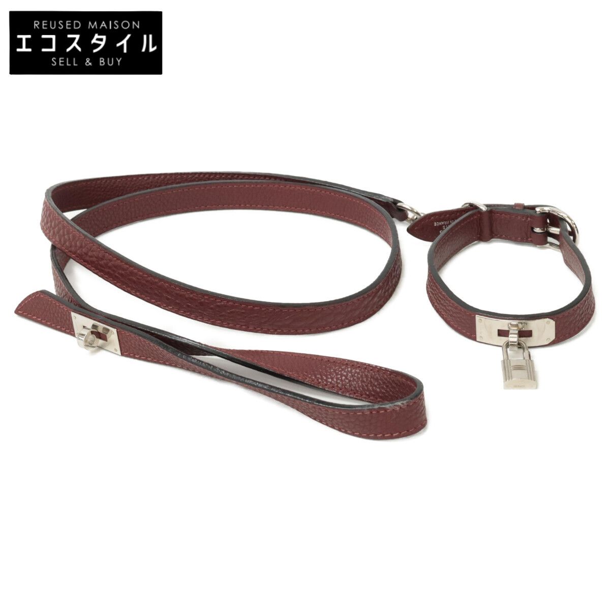 HERMES エルメス I刻レザー ケリー金具 ドッグリード 首輪 チョーカー