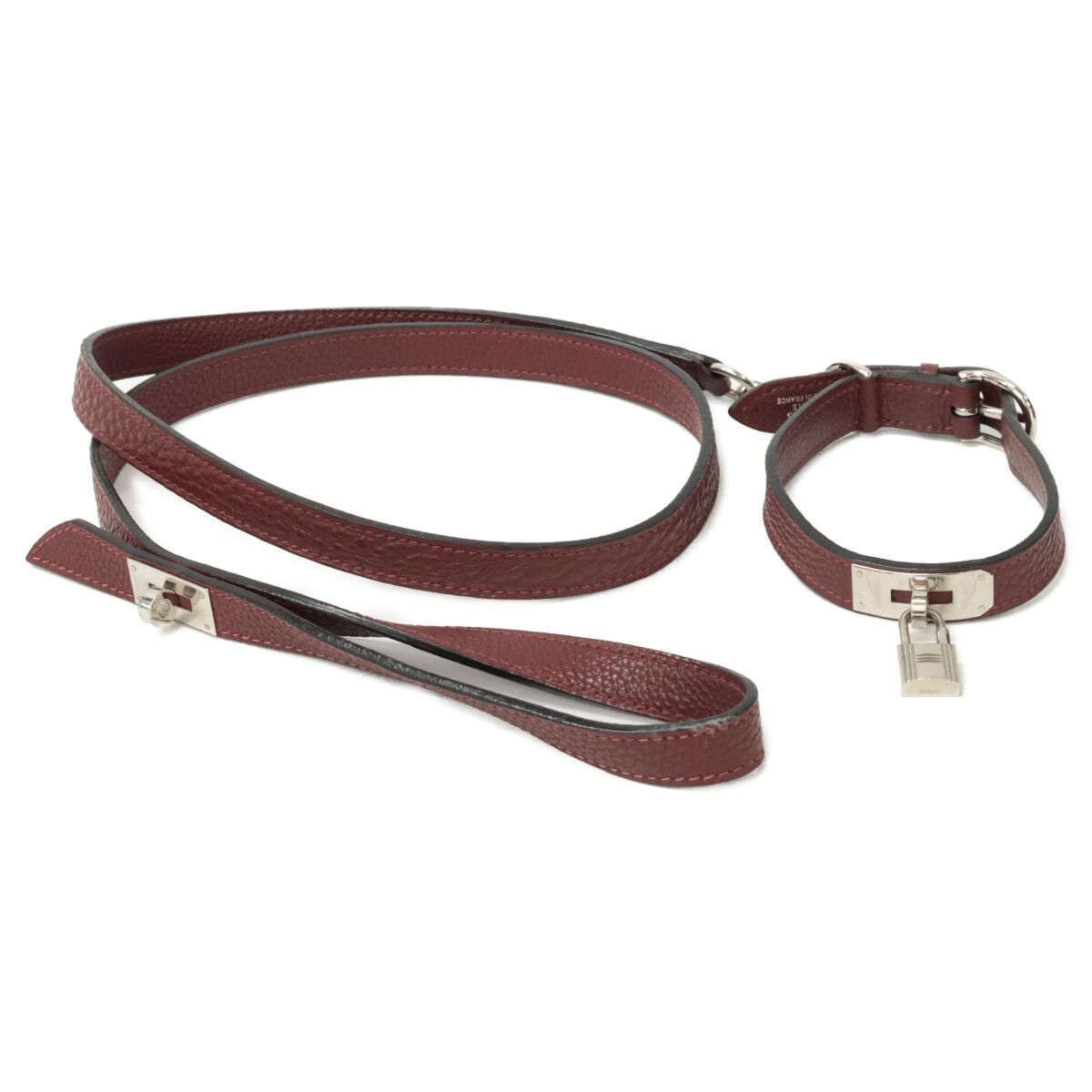 HERMES エルメス I刻レザー ケリー金具 ドッグリード 首輪 チョーカー