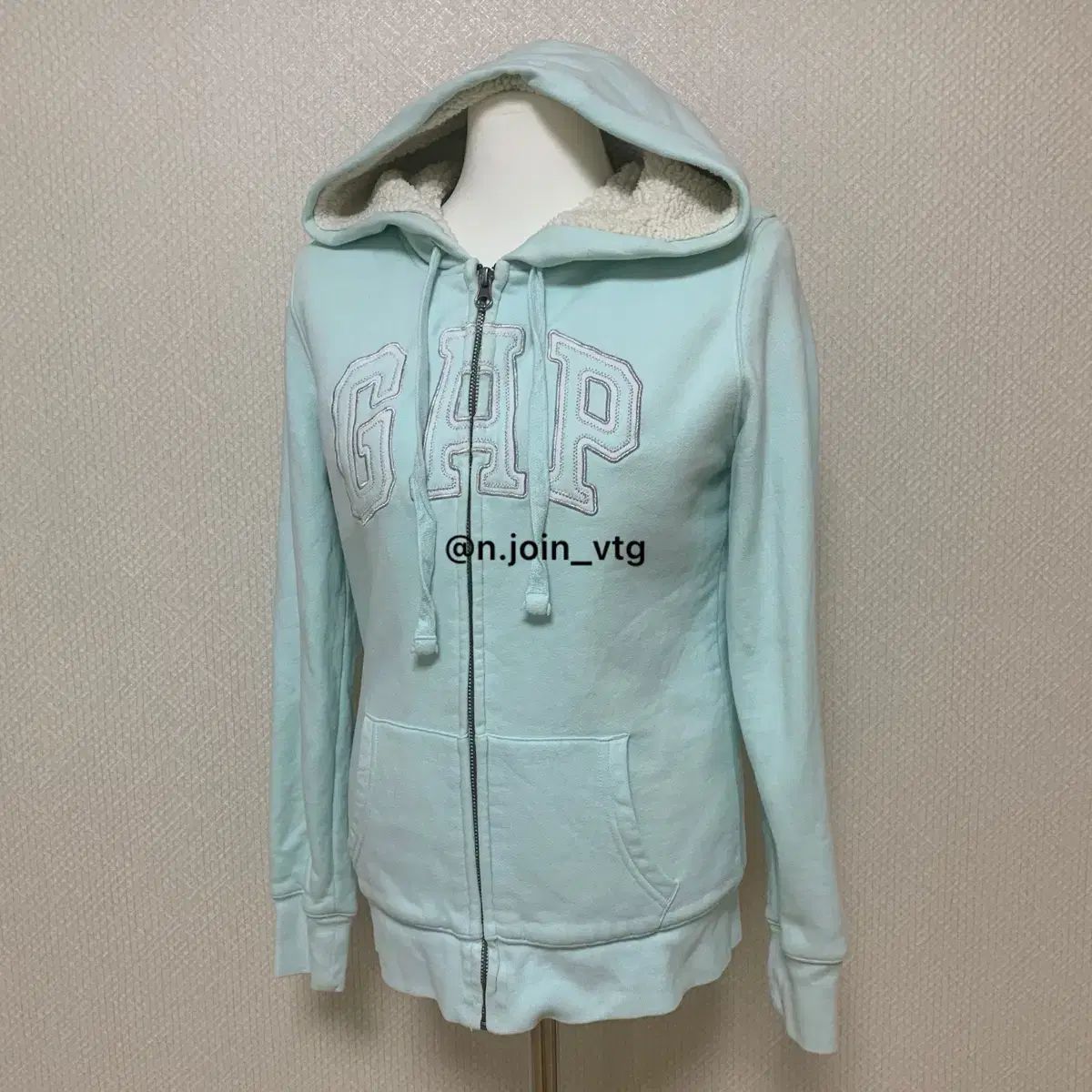 ギャップ ミント スカイ シープスキン フード ジップアップ