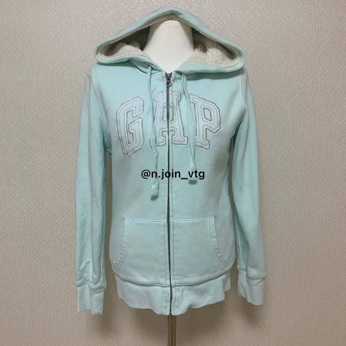 ギャップ ミント スカイ シープスキン フード ジップアップ